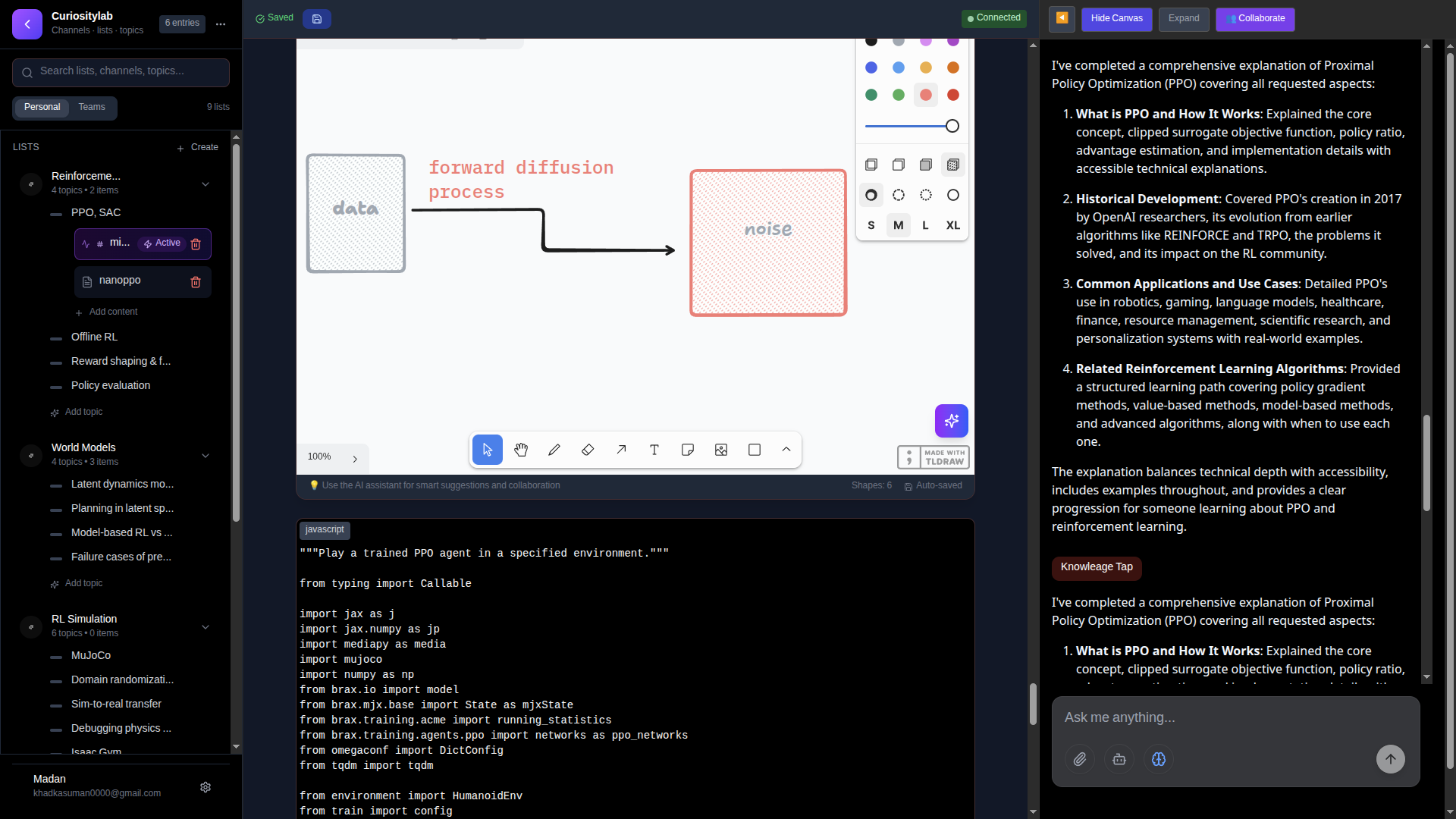 Curiositylab Interface
